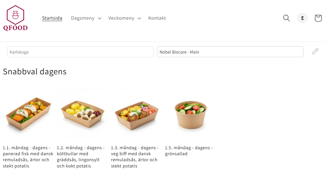 Daily specials with images, descriptions, and dietary information.