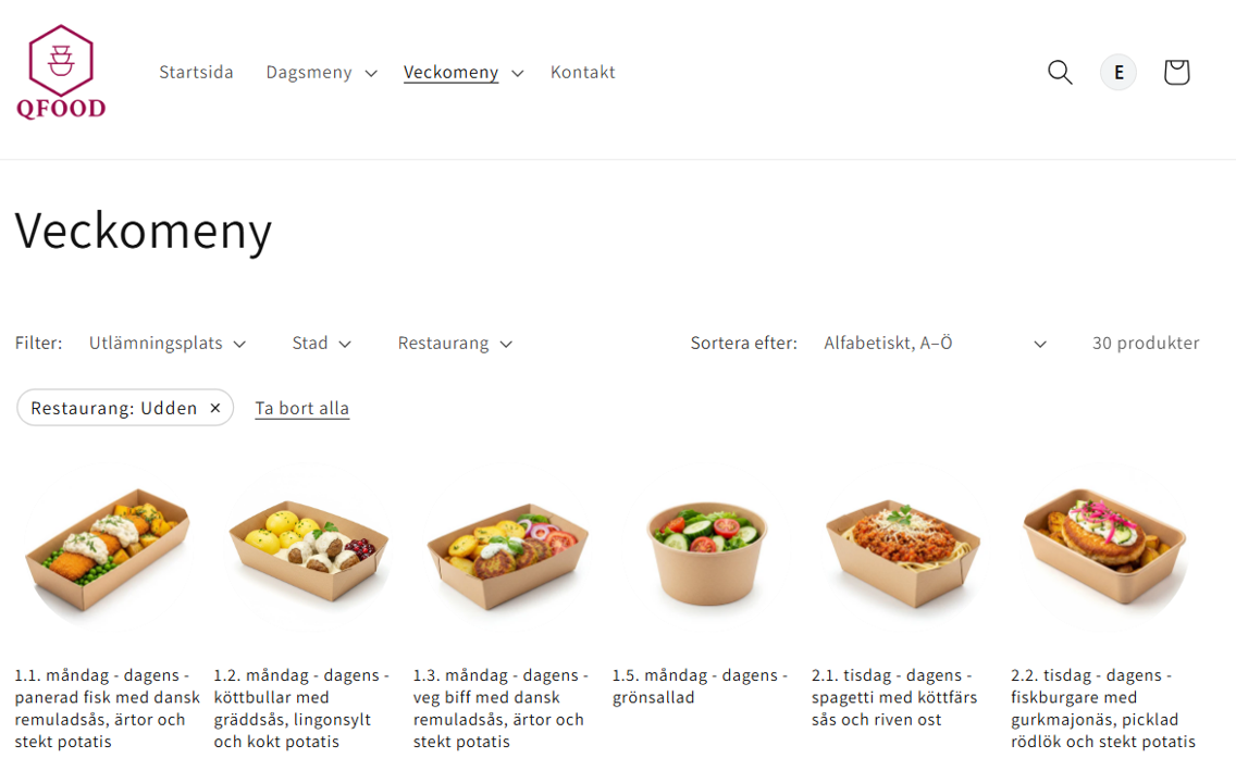 Plan ahead with the full weekly menu overview.